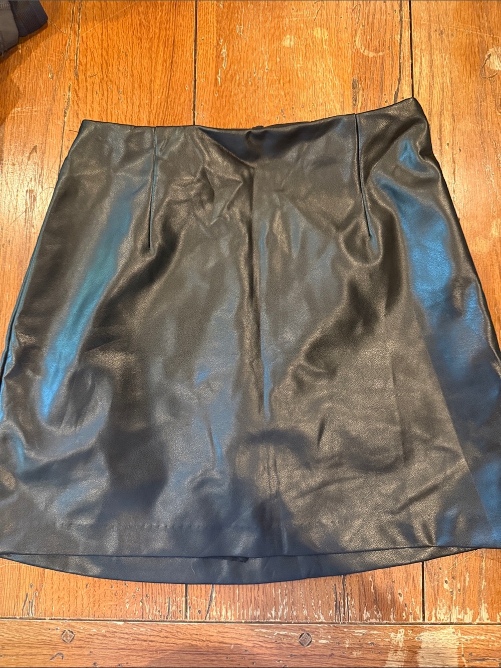 Abercrombie & Fitch Black Faux Leather Mini Skirt